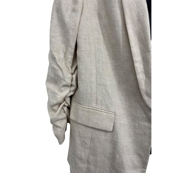 Tahari Arthur S. Levine Women Linen Blazer Jacket Size 16 Light Natural NWT New - Picture 3 of 12